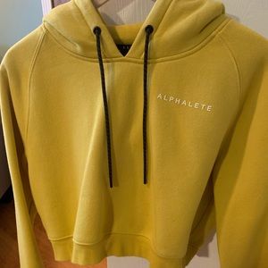 Alphalete Cropped Yellow Hoodie